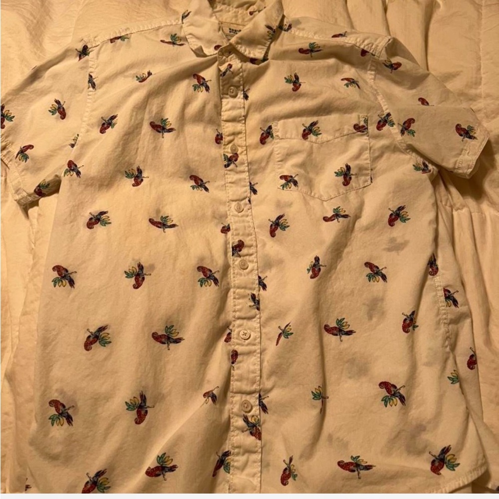 Men's Beige Printed Shirt